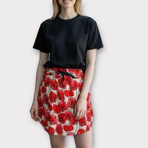 Never A Wallflower Track Skirt in Poppy Print Women’s Size XS